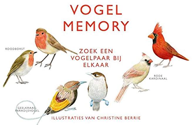 Vogelbingo: doos met spelbenodigdheden,